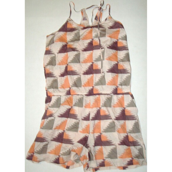 New NWT Prana Franny Romper Petra Pink Beige XL Womens Burgundy Gray Tie Pockets - Picture 3 of 8